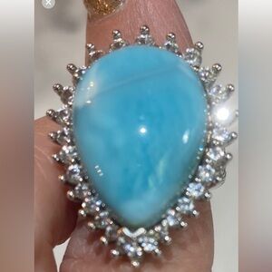 LARIMAR white zircon! Stunning Gorgeous ring